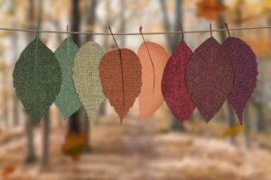 fall decor leaves on a rope