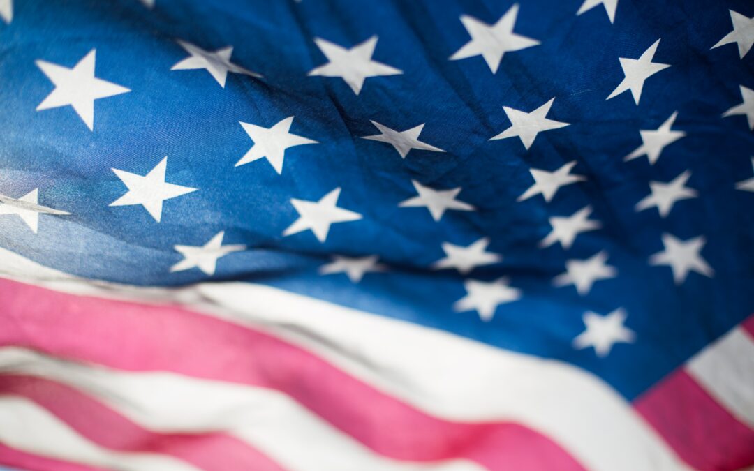 close up American flag